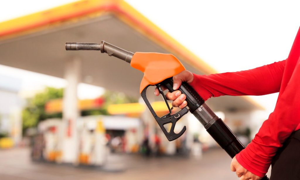 gas station with vacuum cleaners